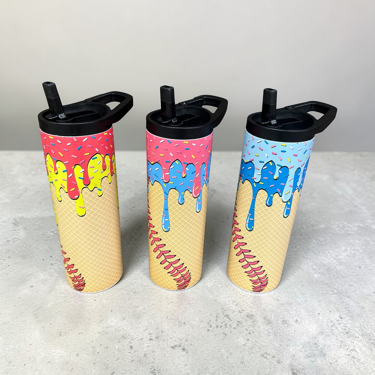 Ice Cream Drip Baseball 20oz Waterbottles