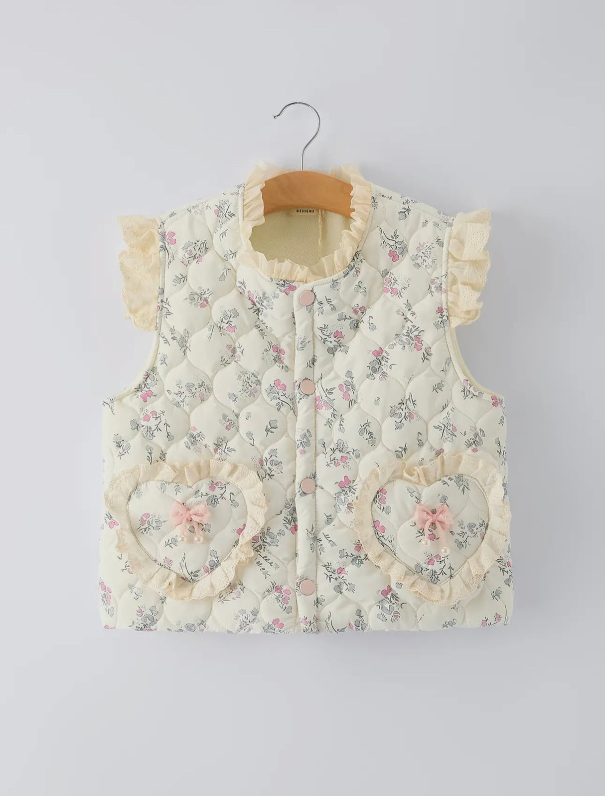 Floral Lace Bow Girls Vest