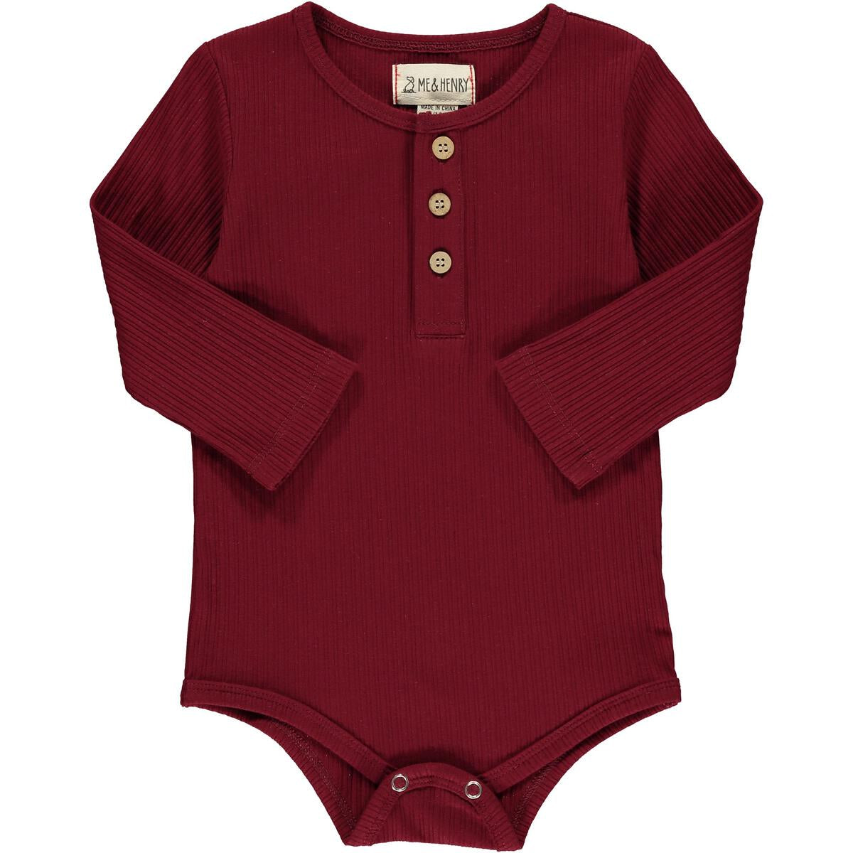 Burgundy Ribbed Onesie