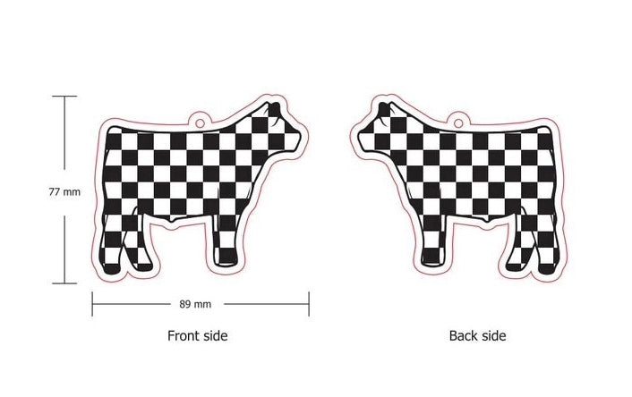 Checkered Show Steer Car Freshie