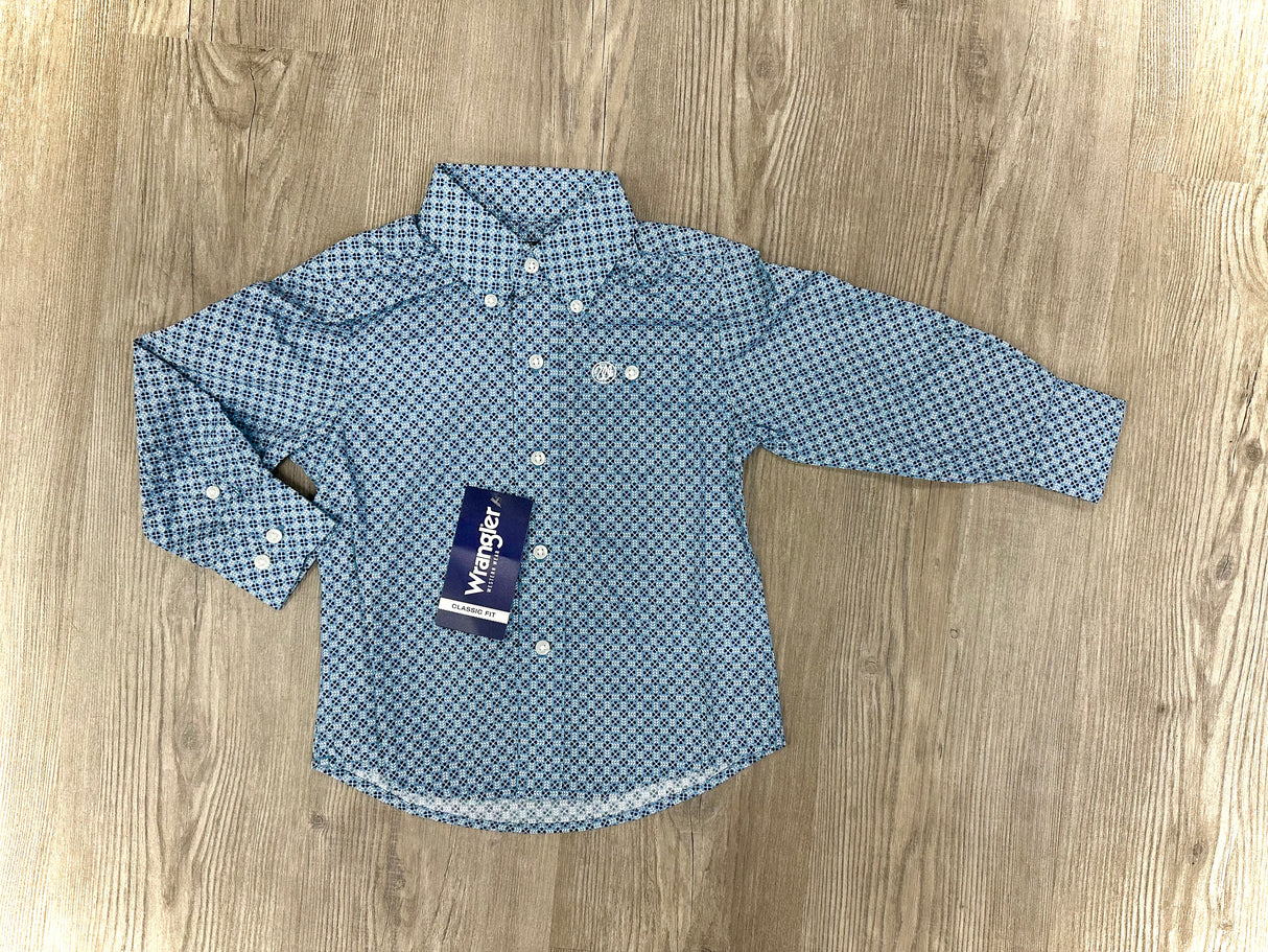 Boys Classic Long Sleeve - Blue Leaves