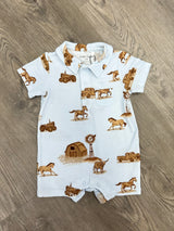 Cowboy Ranch Polo Shortie Romper