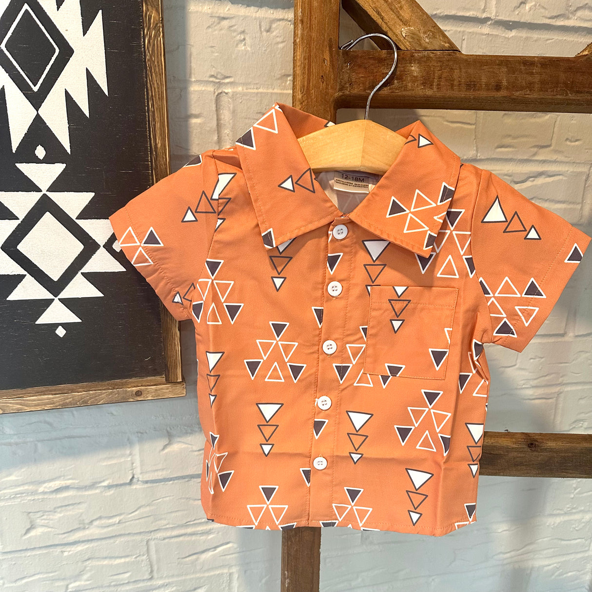 Orange Southwest Button-up