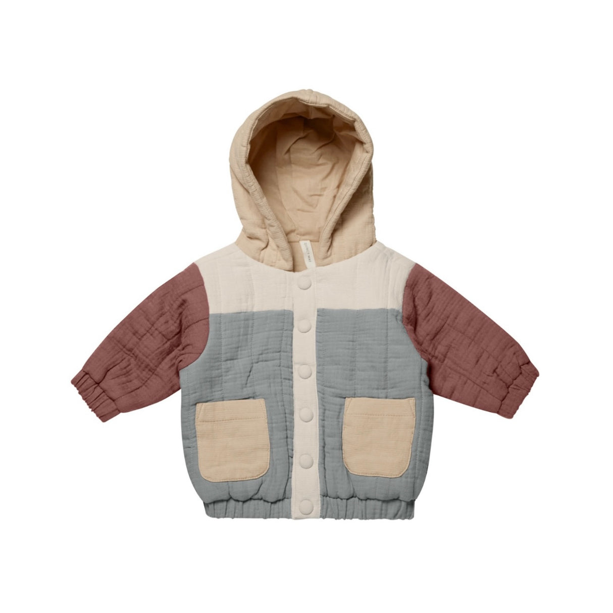 Hooded Woven Color Block Jacket