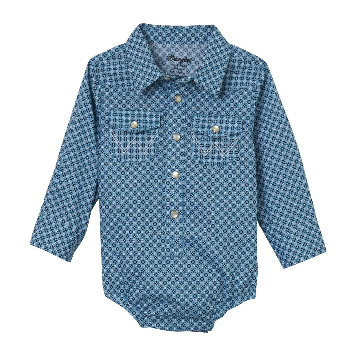 Wrangler Baby Pearl Snap - Blue Leaves