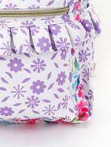 Pink & Purple Floral Ruffle Backpack