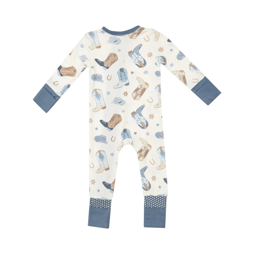 Baby Blue Cowboy Boots 2-Way Zipper PJ’s