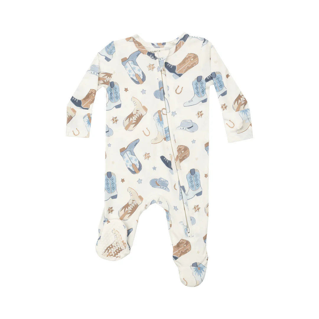 Baby Blue Cowboy Boots 2-Way Zipper PJ’s