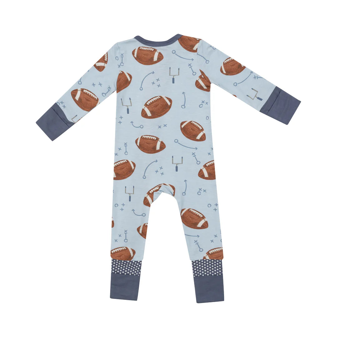 Blue Football 2-Way Zipper PJ’s