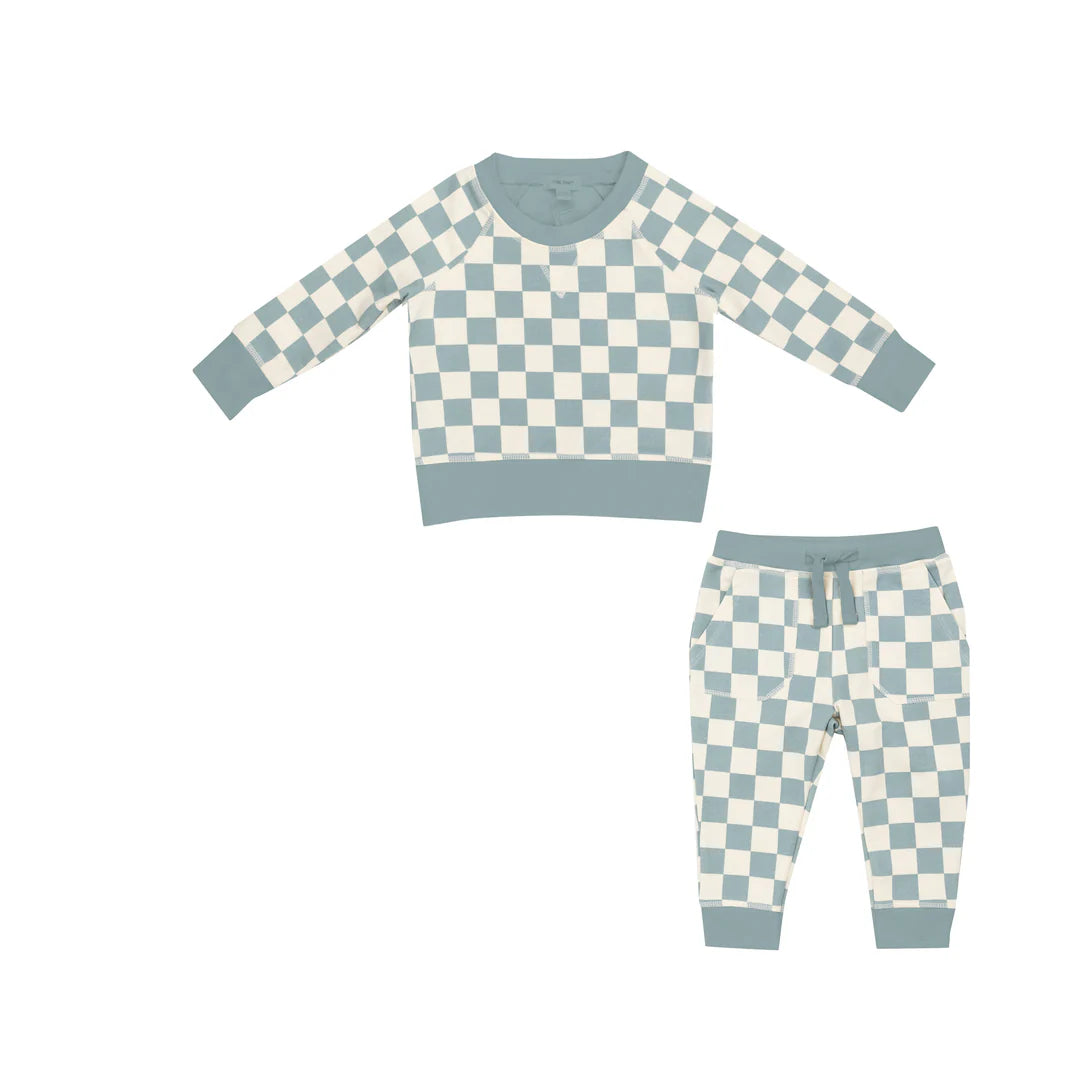 Gray Mist Checkerboard Raglan Set