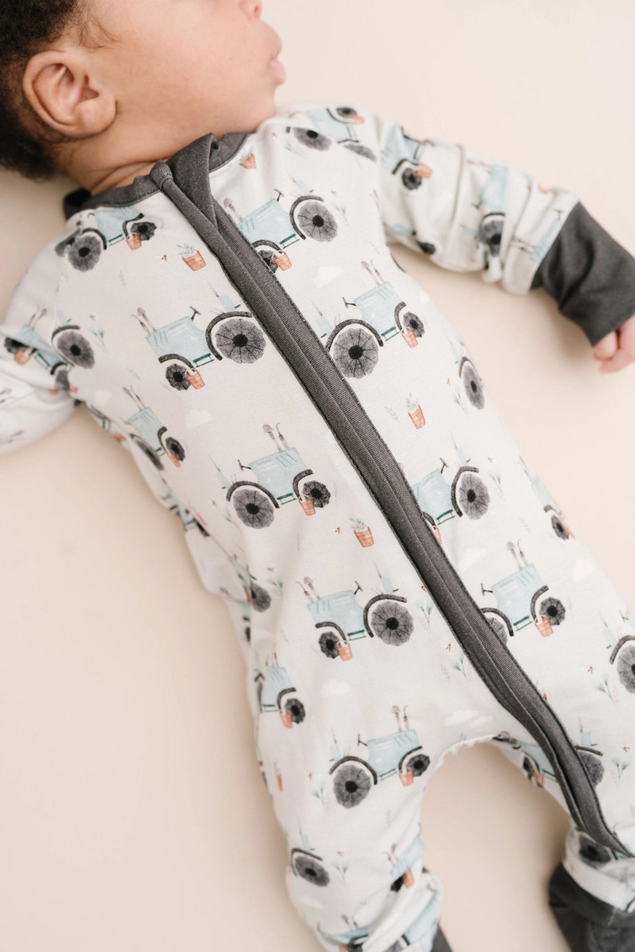 Blue Tractor Bamboo Zipper PJ’s