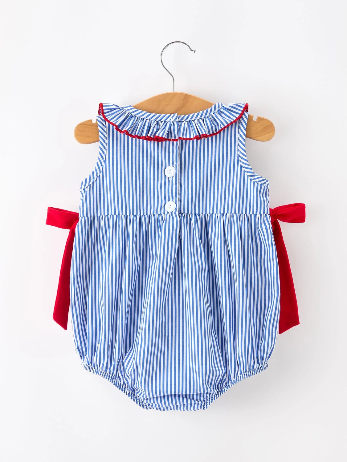 4th of July Flag Smocked Bow Romper