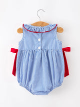 4th of July Flag Smocked Bow Romper