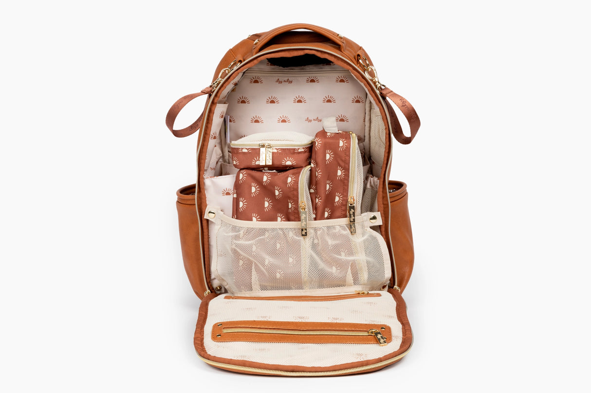 Itzy Ritzy Cognac Boss Plus Backpack Diaper Bag