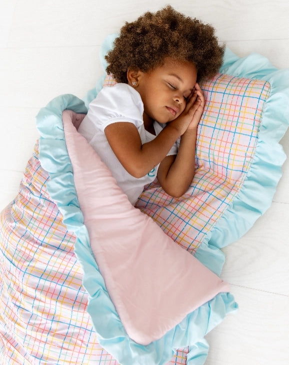 Pink Plaid Nap Mat - PREORDER