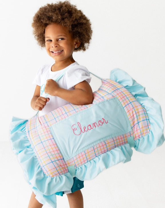 Pink Plaid Nap Mat - PREORDER