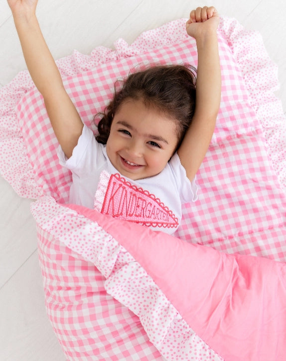 Ruffle Pink Gingham Nap Mat - PREORDER