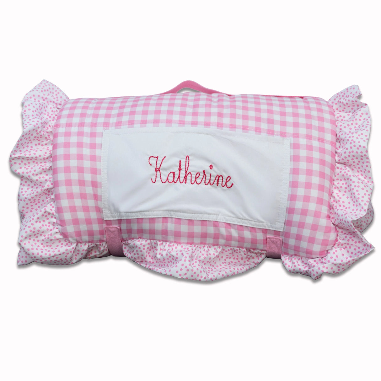 Ruffle Pink Gingham Nap Mat - PREORDER