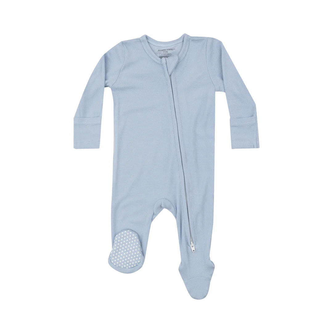 Subdued Blue Newborn Footie PJ’s