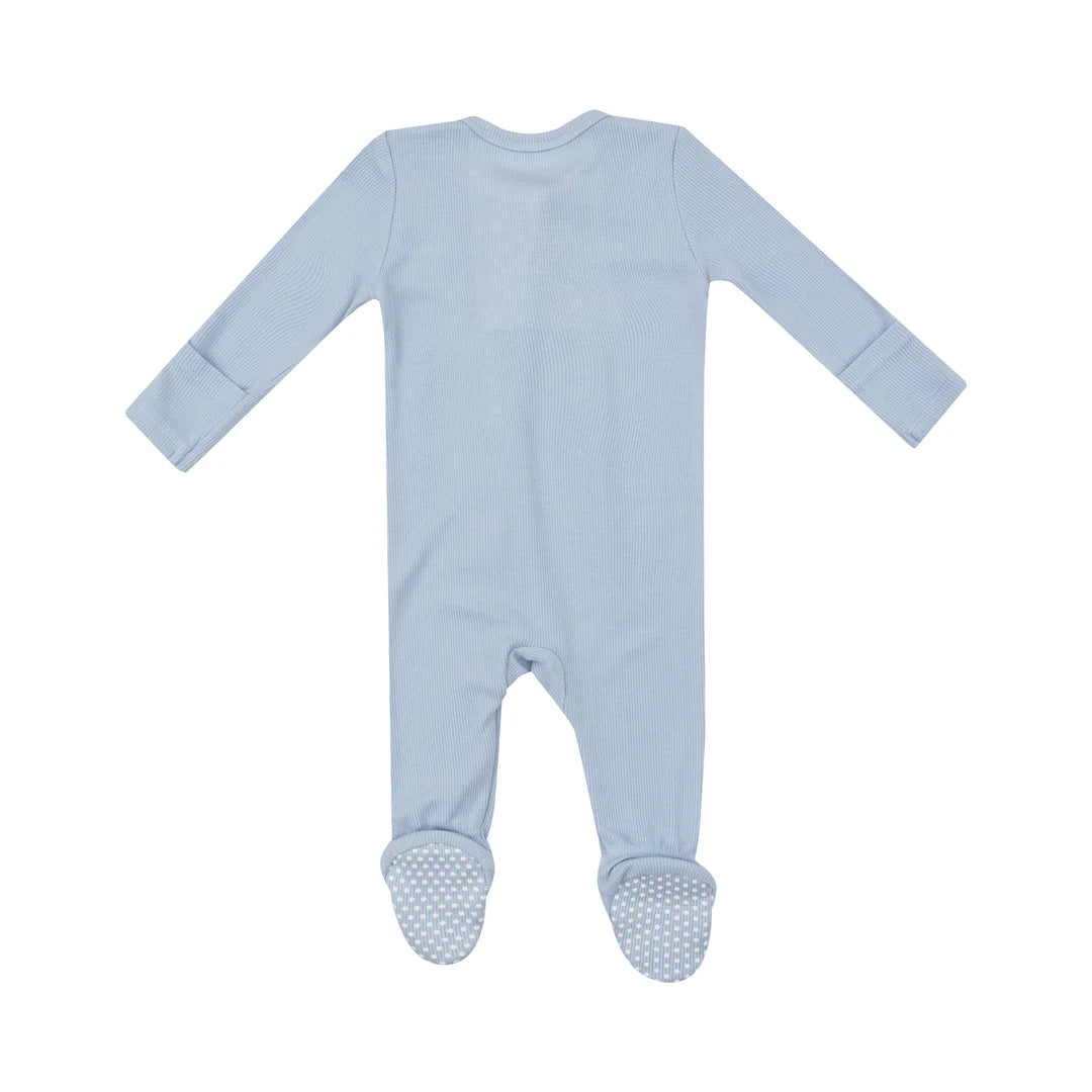 Subdued Blue Newborn Footie PJ’s