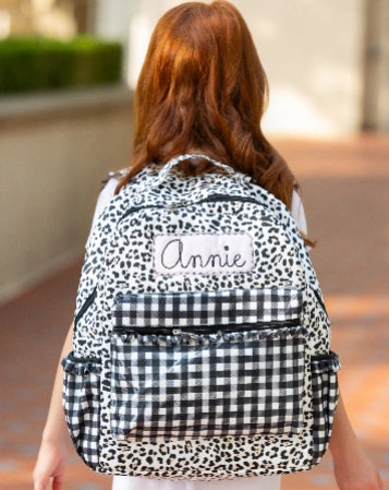 Leopard & Gingham Backpack - PREORDER