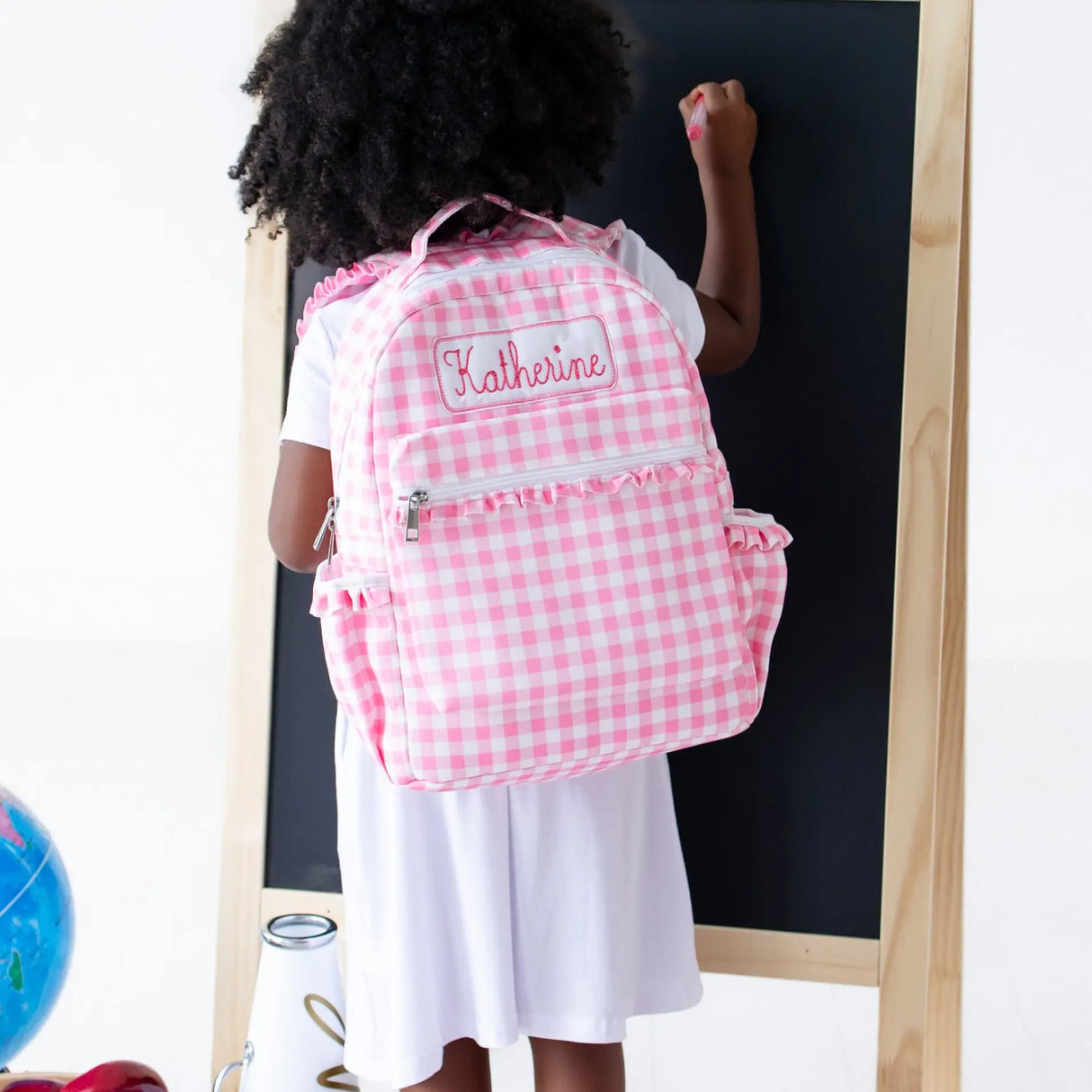 Pink Gingham Backpack - PREORDER