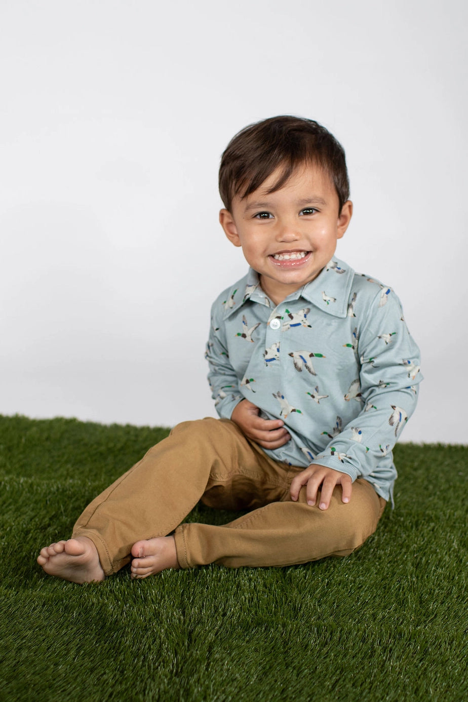 Flying Mallards L/S Bamboo Polo