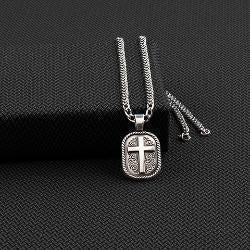 Men’s Floral Cross 22” Necklace