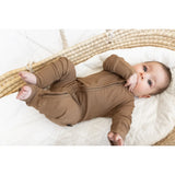 Mocha Ribbed Zipper PJ’s