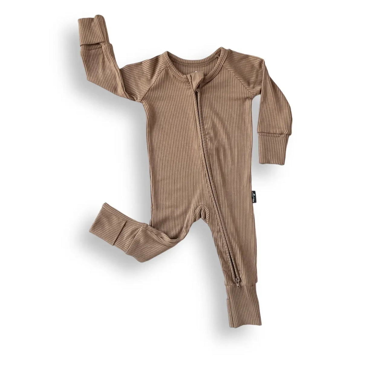 Mocha Ribbed Zipper PJ’s