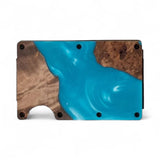 Blue Resin & Wood Smart Wallet