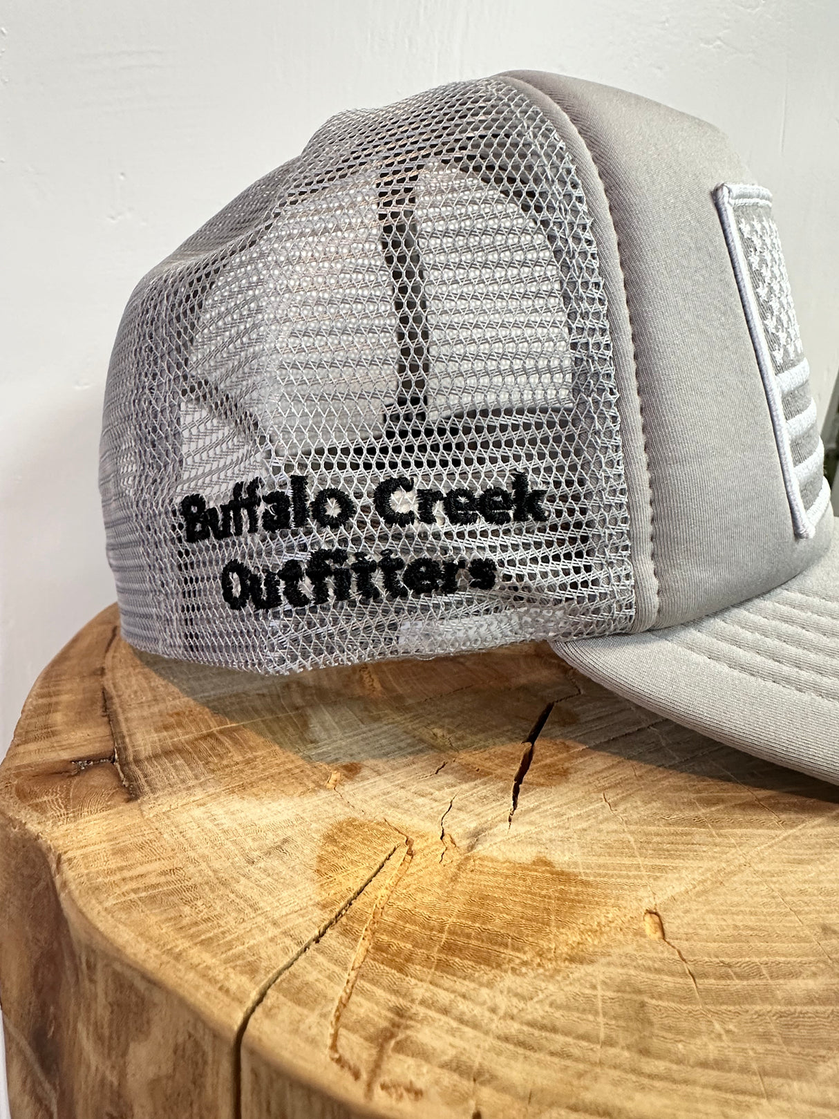 Grey Foam American Flag Trucker Hat