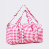 Pink Ruffle Gingham Duffle Bag