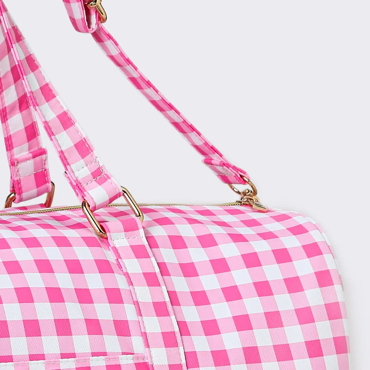 Pink Ruffle Gingham Duffle Bag