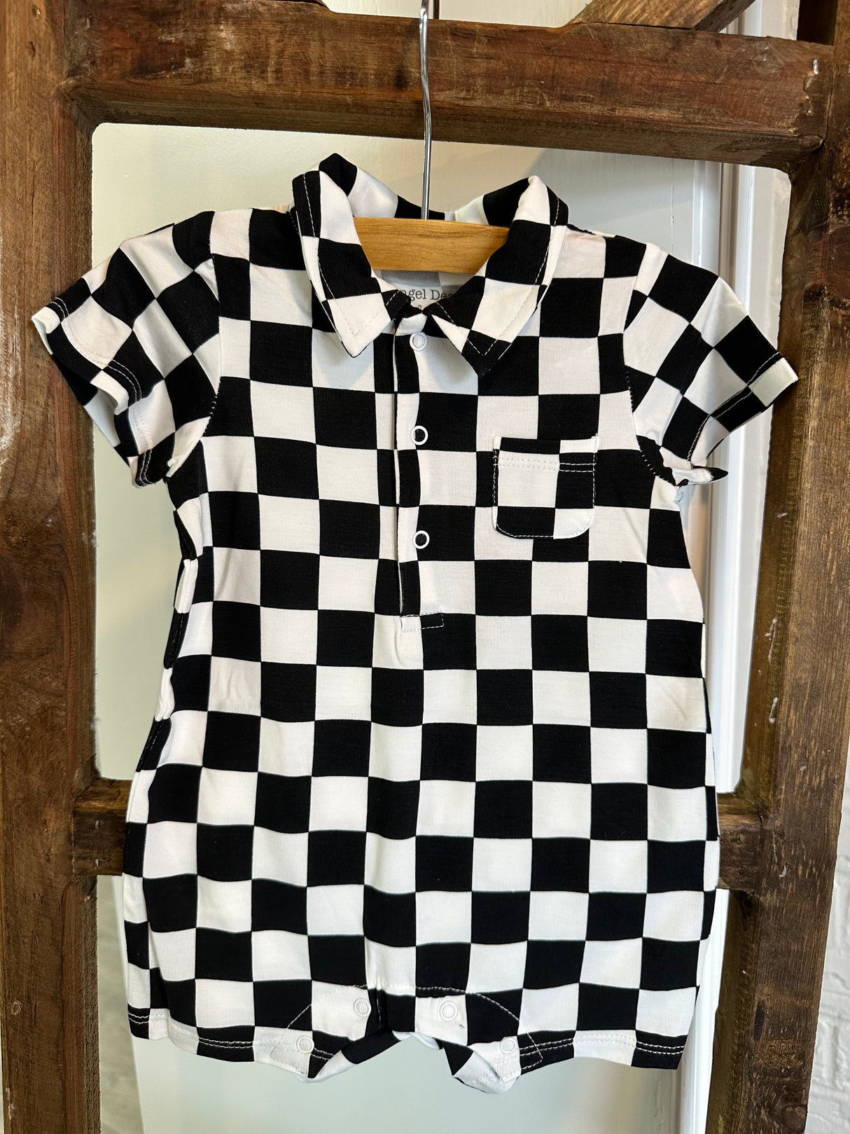 Checkerboard Polo Shortie Romper