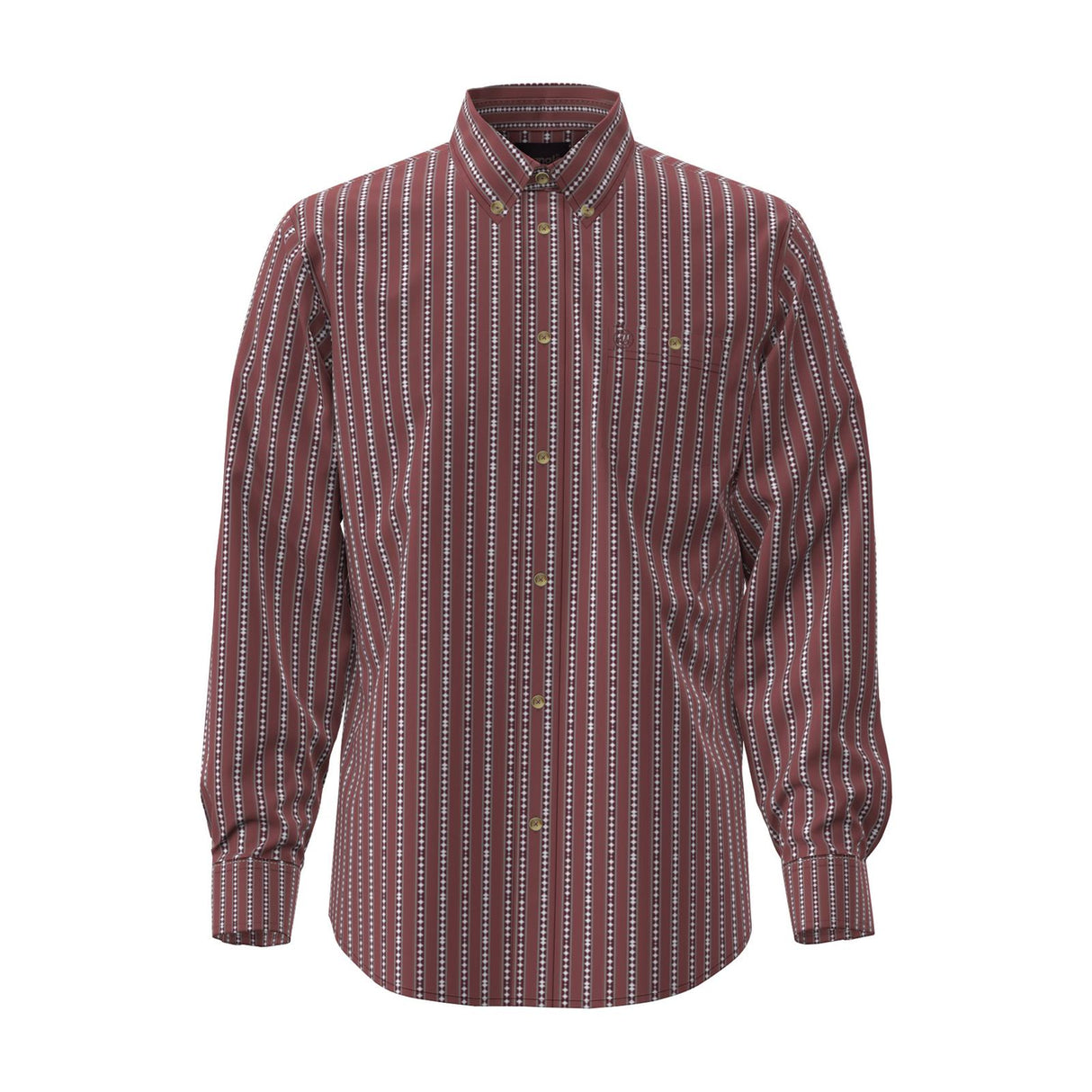 Wrangler Classic Long Sleeve Shirt - Relaxed Fit: Brick Diamond