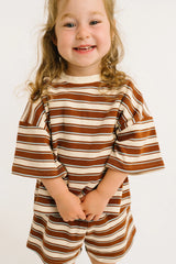 Toffee Stripe Slouchy Set