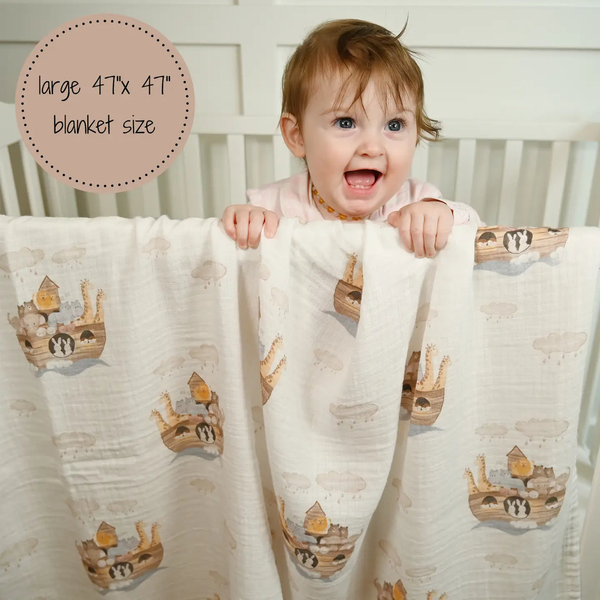 Noah’s Ark Cotton Muslin Swaddle