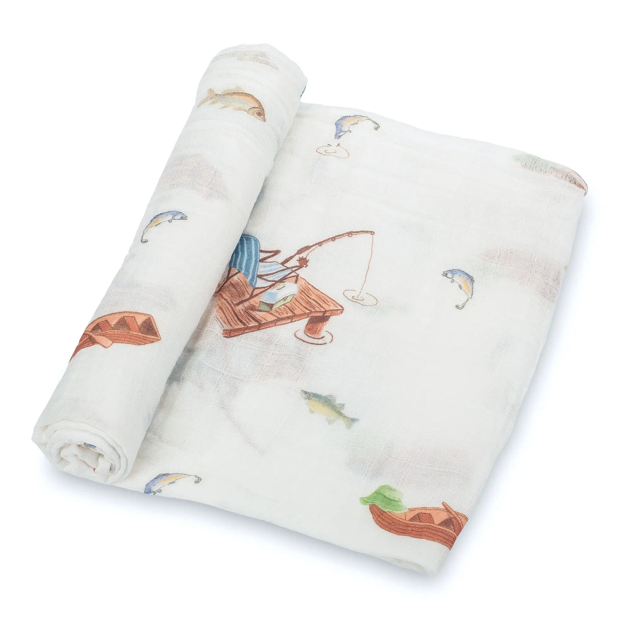 Gone Fishing Muslin Swaddle