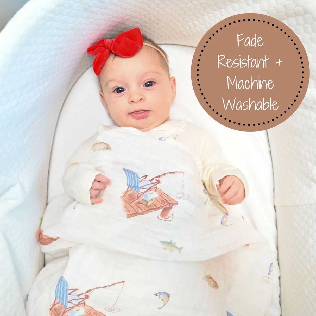 Gone Fishing Muslin Swaddle