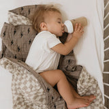 Lightening Bolt & Wavy Checkered Muslin Quilt