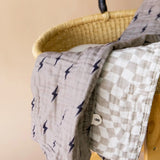 Lightening Bolt & Wavy Checkered Muslin Quilt