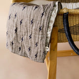 Lightening Bolt & Wavy Checkered Muslin Quilt