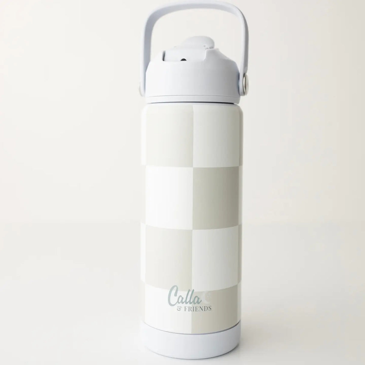 Kyler Taupe Checkered Tumbler