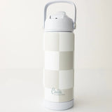 Kyler Taupe Checkered Tumbler