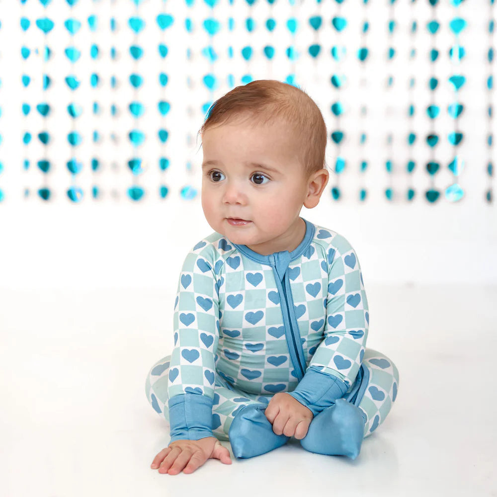 Blue Hearts 2-Way Zipper PJ’s