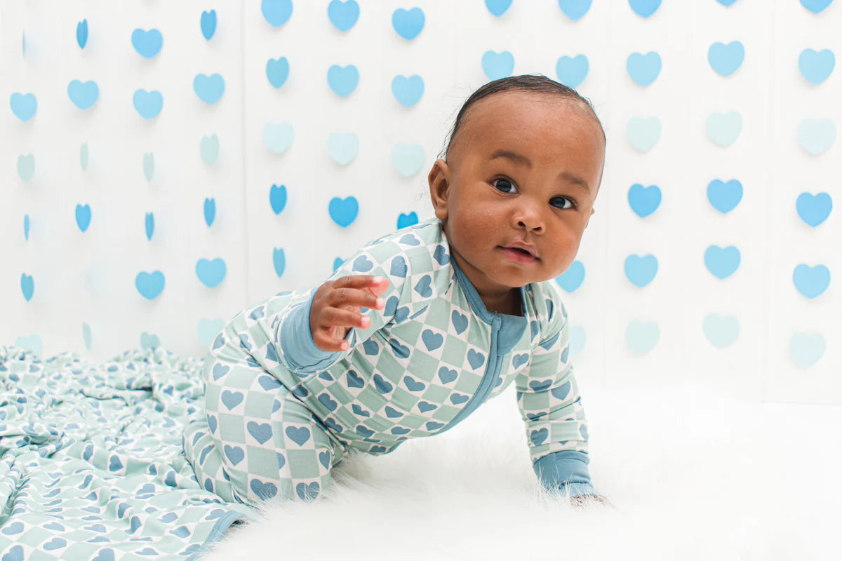 Blue Hearts 2-Way Zipper PJ’s