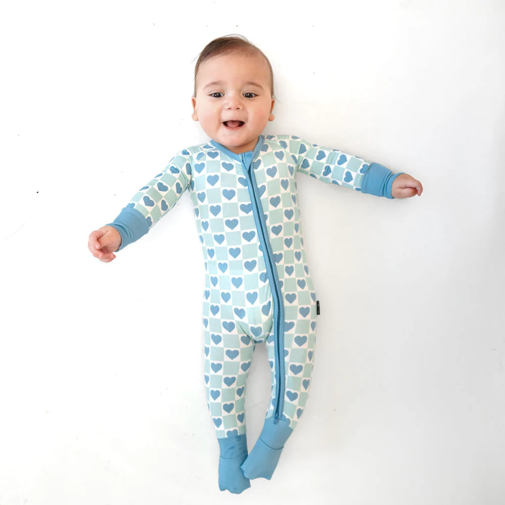 Blue Hearts 2-Way Zipper PJ’s