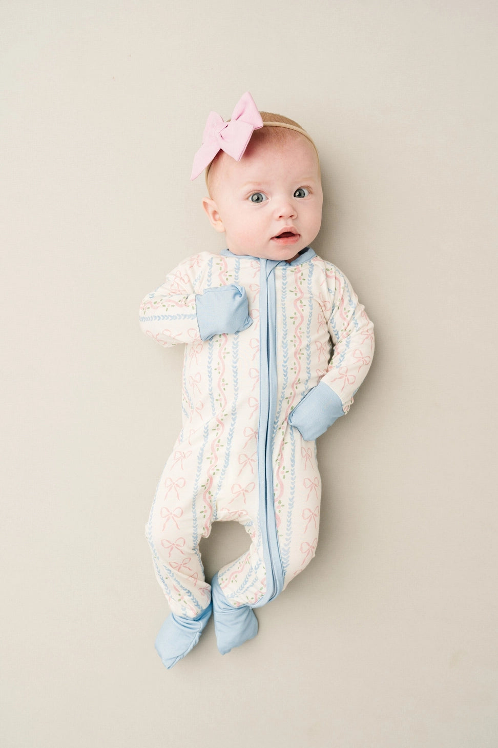 Dainty Bows Bamboo Zipper PJ