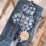 Paxton’s Plaid Newborn Knotted Gown + Hat